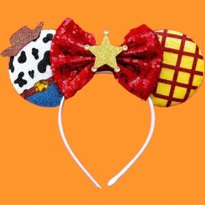 Woody Mickey Mouse Ear Headband with Bow NEW